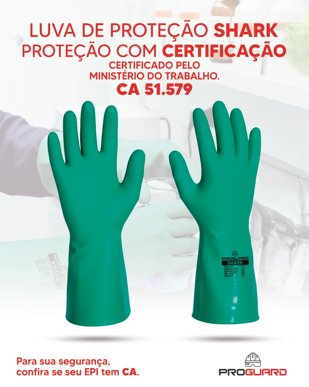 PROGUARD - Luva Nitrílica SHARK - Vista Principal
